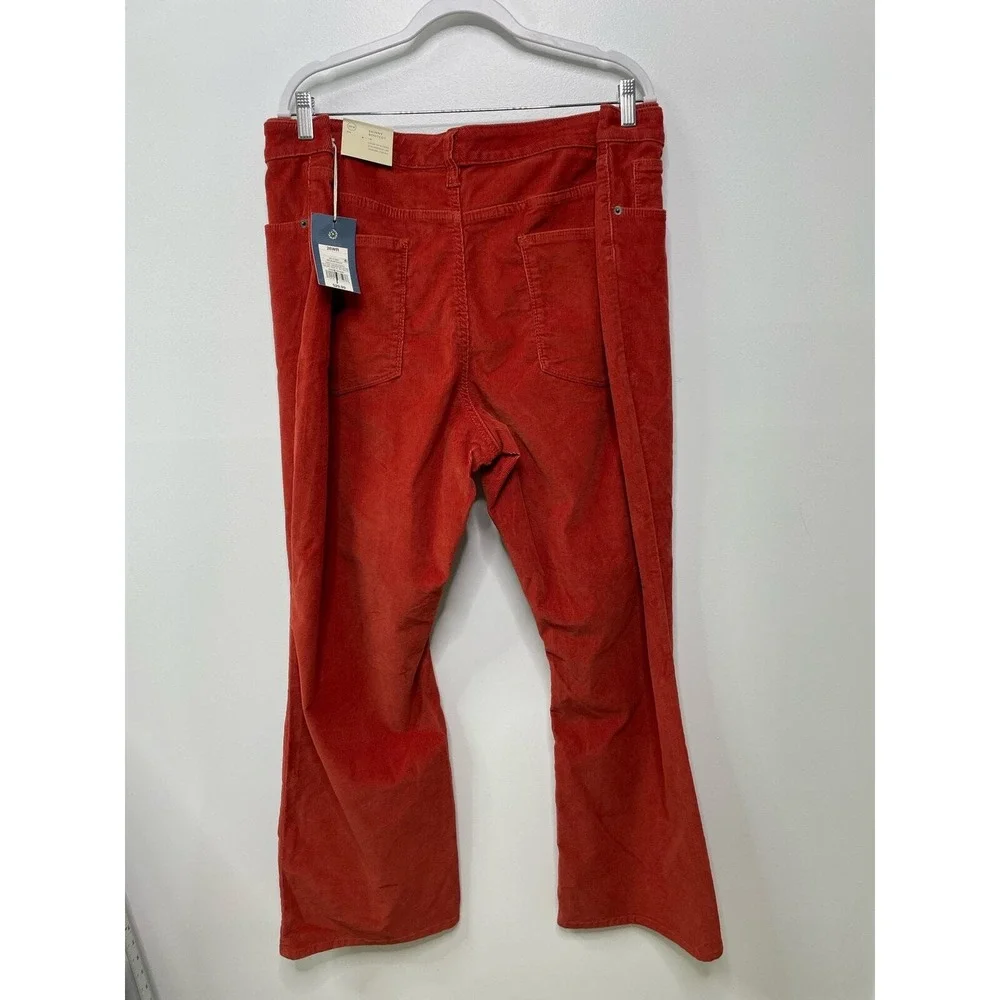 Universal Thread Womens Skinny Bootcut Corduroy Pants Orange Red 26W NEW Boho